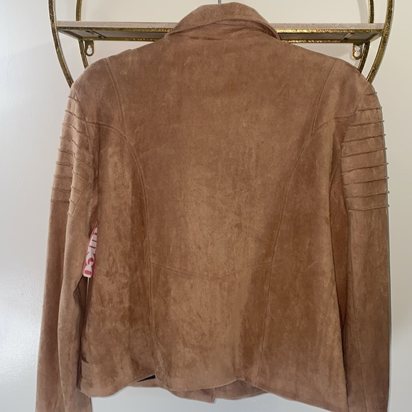 Mink Pink Faux Suede Moto Jacket size L - Picture 3 of 7